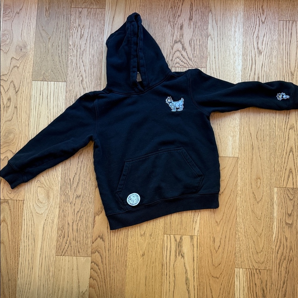 Cozy Black Hoodie with Embroidered Accents
